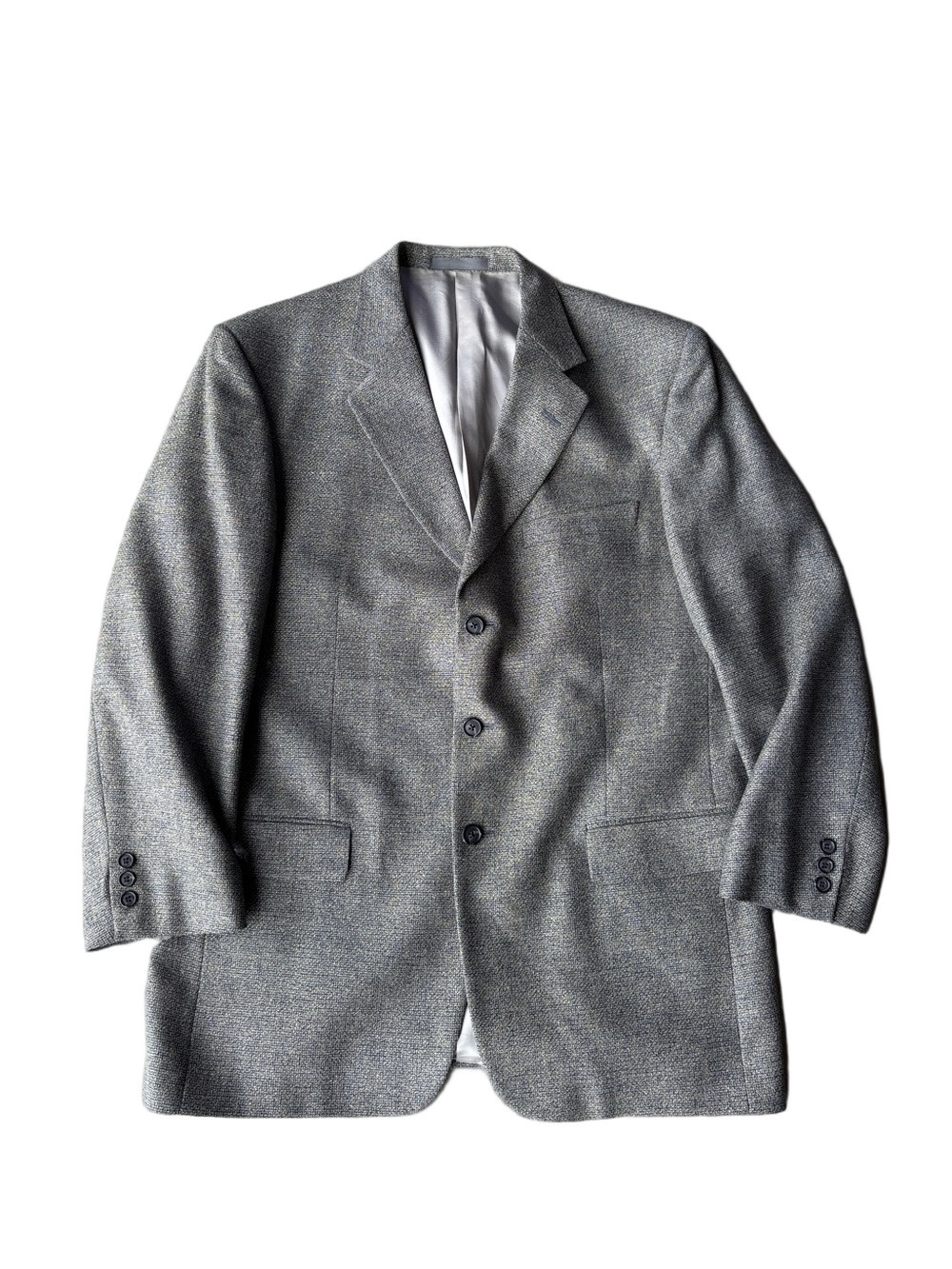Givenchy Vintage Men’s Monsieur Wool Silk Blazer 42R Blue Gray Sport Coat Luxury